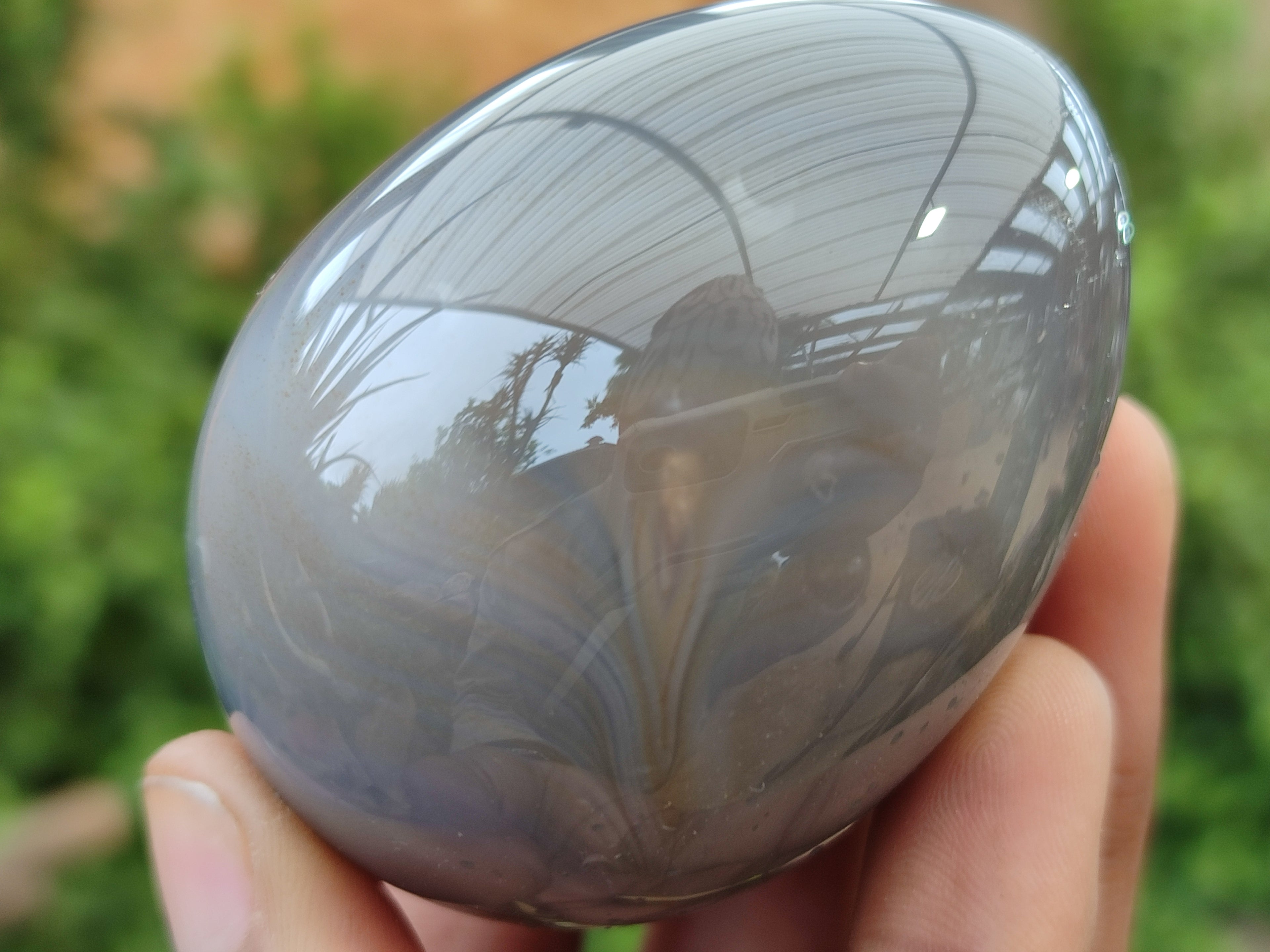 Polished Translucent Multicolor Banded Agate Eggs - Sold Per Item - From Madagascar - Toprock Gemstones and Minerals 