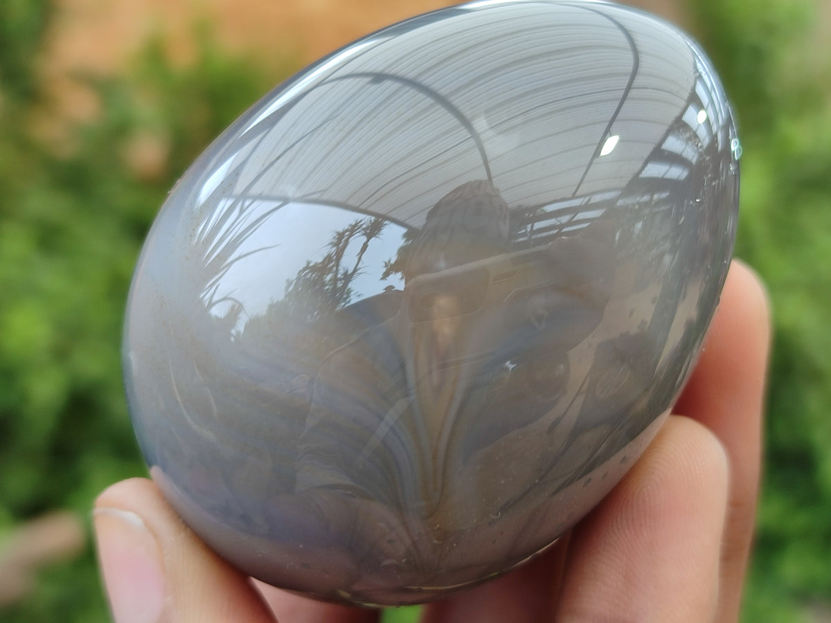 Polished Translucent Multicolor Banded Agate Eggs - Sold Per Item - From Madagascar - Toprock Gemstones and Minerals 