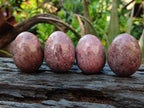 Polished Small Rhodonite Gemstone Eggs - Sold Per Item - From Zimbabwe - Toprock Gemstones and Minerals 
