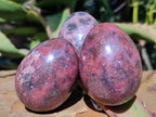 Polished Small Rhodonite Gemstone Eggs - Sold Per Item - From Zimbabwe - Toprock Gemstones and Minerals 