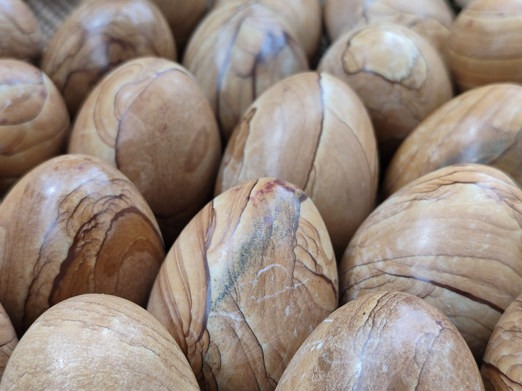 Polished Large Namibian Desert Picture Stone Jasper Eggs - Sold Per Item - From Ais-Ais Namibia - Toprock Gemstones and Minerals 