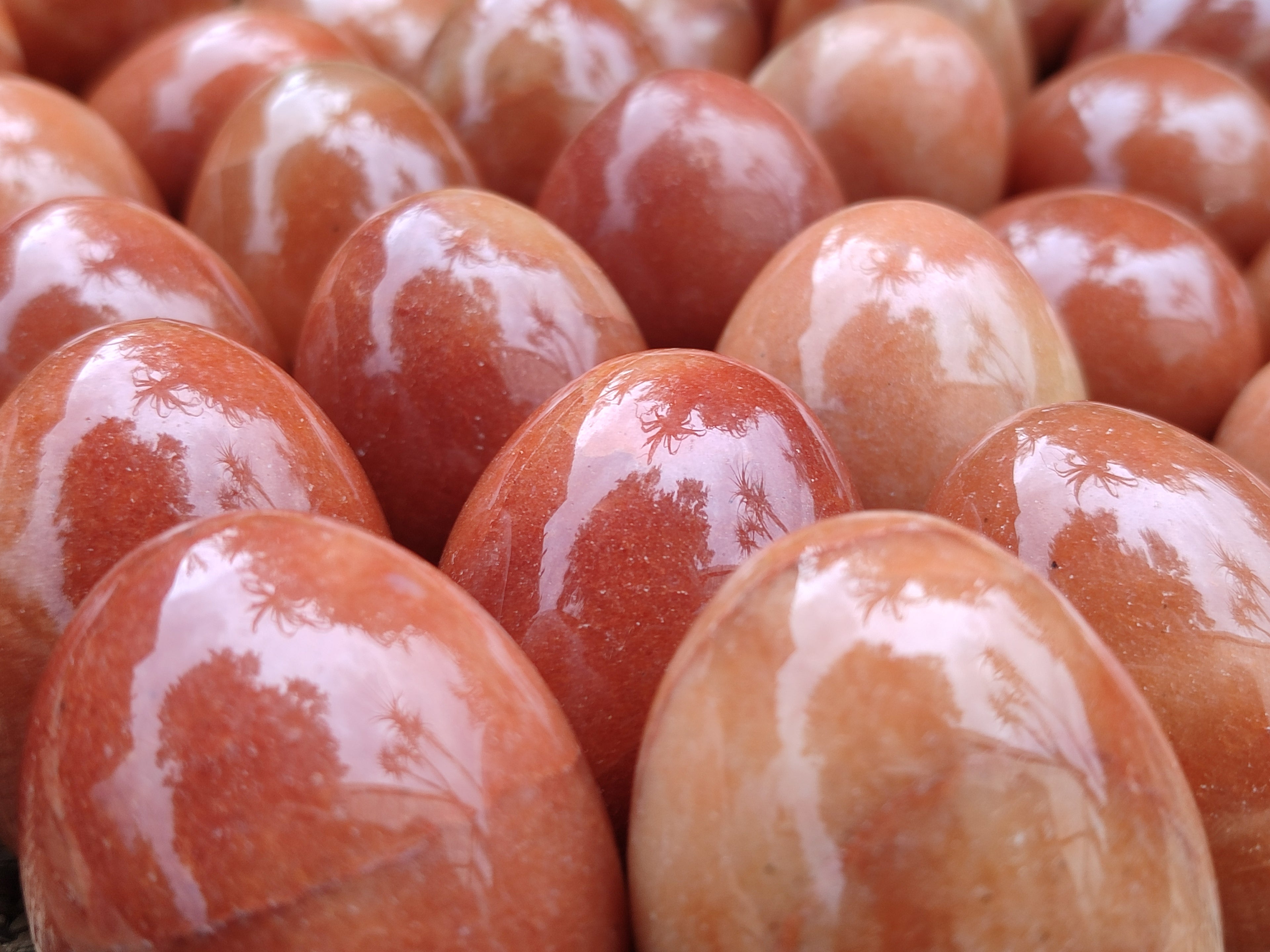 Polished Orange Quartz Gemstone Eggs - Sold Per Item - From Zimbabwe - Toprock Gemstones and Minerals 