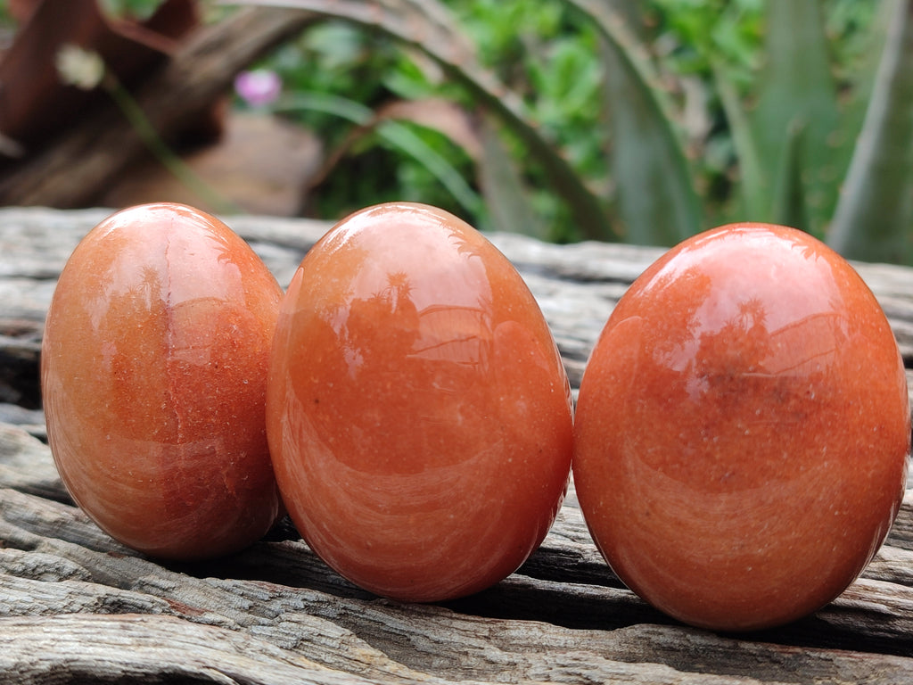 Polished Orange Quartz Gemstone Eggs - Sold Per Item - From Zimbabwe - Toprock Gemstones and Minerals 