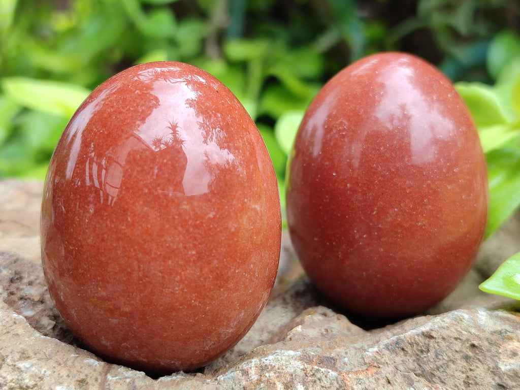 Polished Orange Quartz Gemstone Eggs - Sold Per Item - From Zimbabwe - Toprock Gemstones and Minerals 