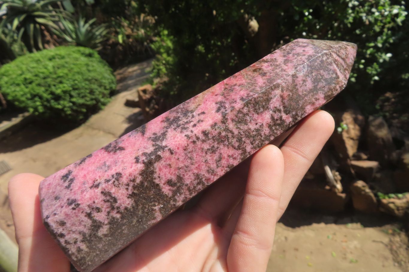Polished Rhodonite Points x 2 From Ambindavato, Madagascar - Toprock Gemstones and Minerals 
