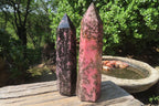 Polished Rhodonite Points x 2 From Ambindavato, Madagascar - Toprock Gemstones and Minerals 