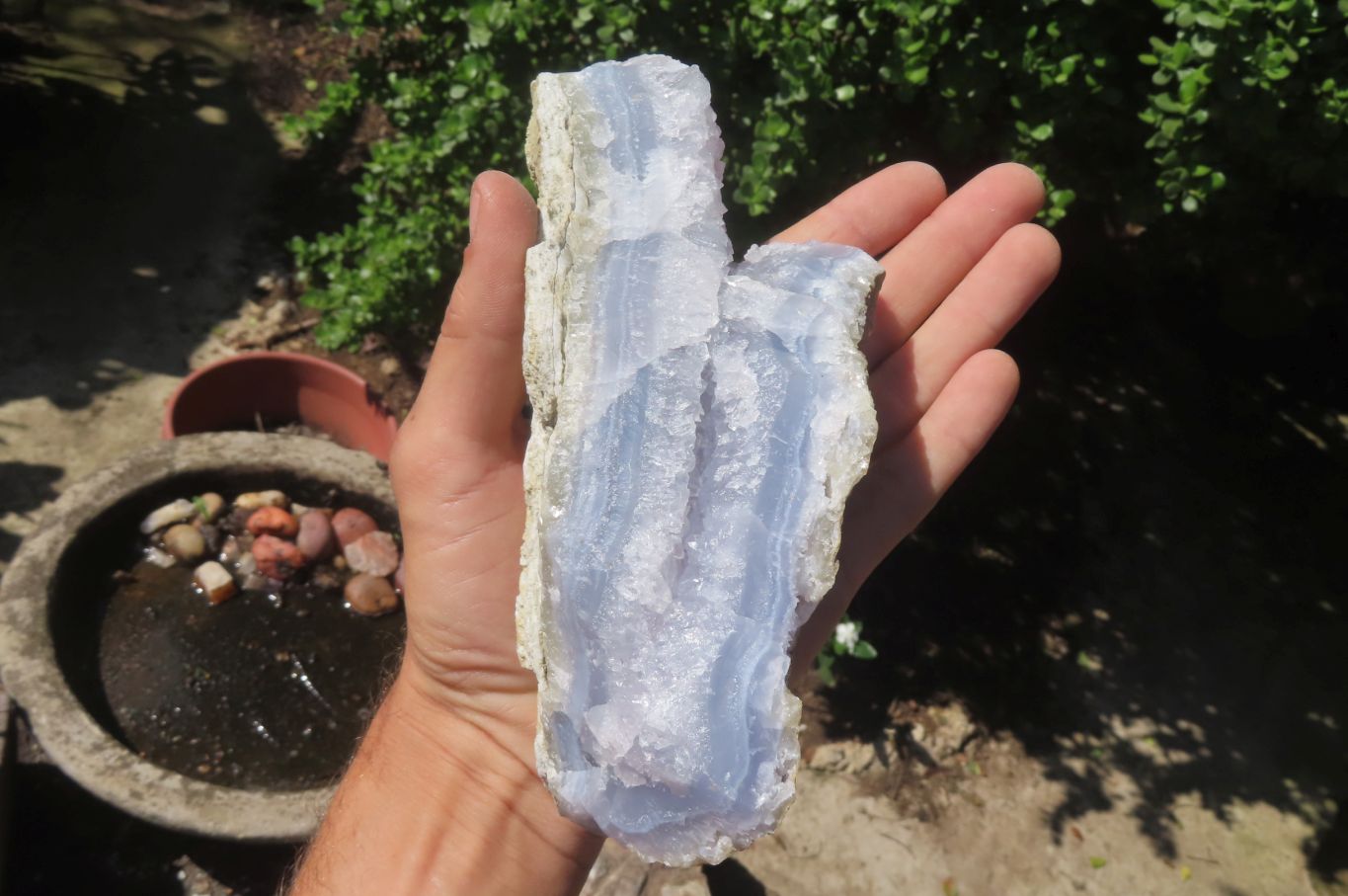 Natural Blue Lace Agate Geode Specimens x 3 From Nsanje, Malawi - Toprock Gemstones and Minerals 
