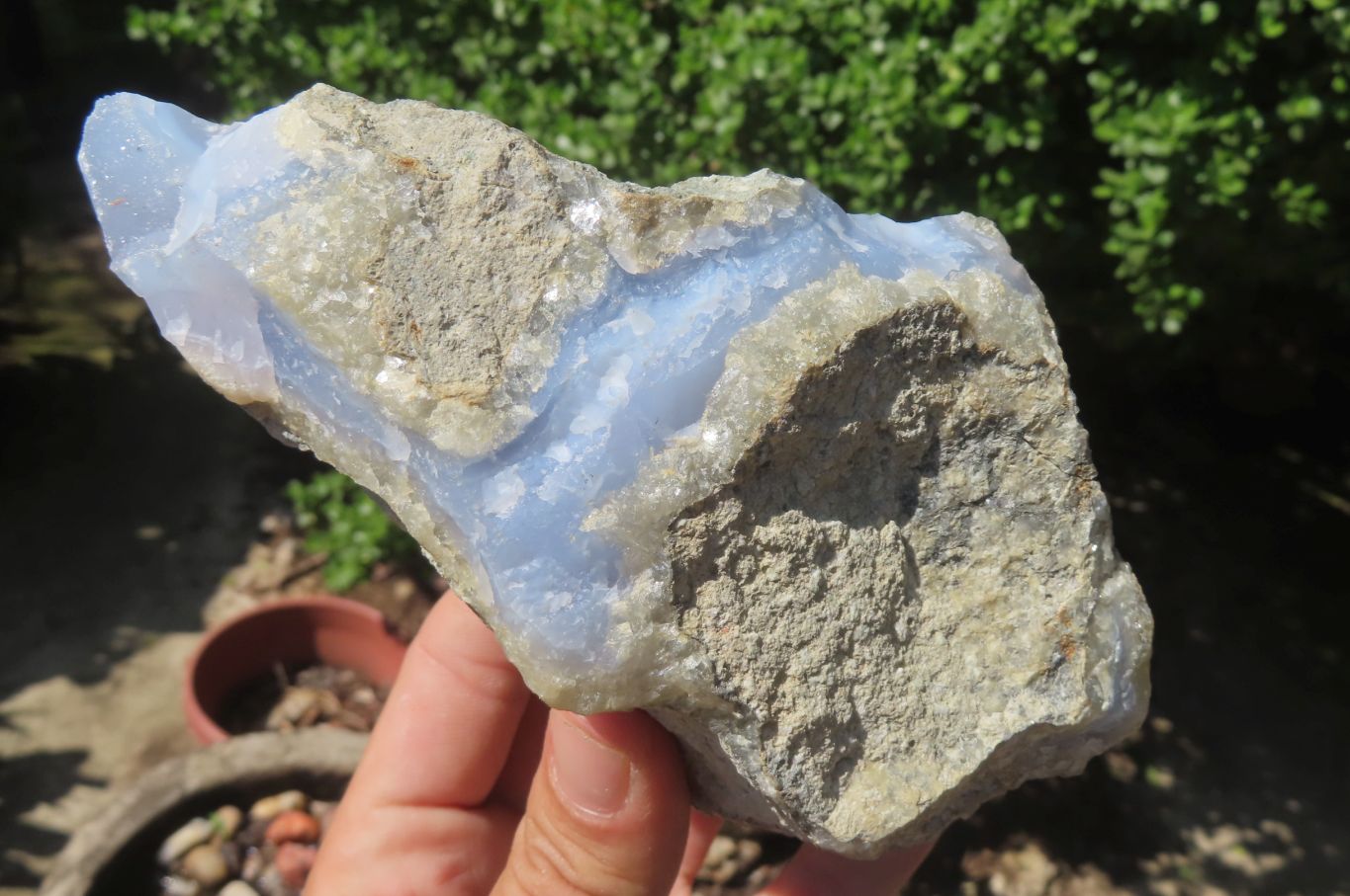 Natural Blue Lace Agate Geode Specimens x 3 From Nsanje, Malawi - Toprock Gemstones and Minerals 