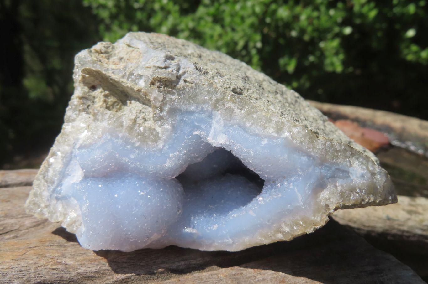 Natural Blue Lace Agate Geode Specimens x 3 From Nsanje, Malawi - Toprock Gemstones and Minerals 