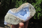 Natural Blue Lace Agate Geode Specimens x 3 From Nsanje, Malawi - Toprock Gemstones and Minerals 