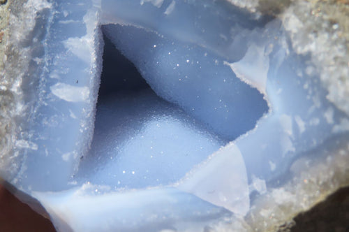 Natural Blue Lace Agate Geode Specimens x 3 From Nsanje, Malawi - Toprock Gemstones and Minerals 