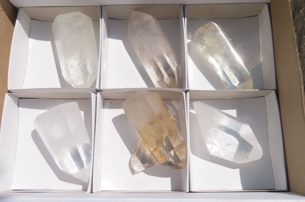 Polished Smokey Quartz Crystals x 6 From Madagascar - Toprock Gemstones and Minerals 