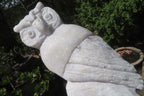 Hand Made White Marble Owl Carving x 1 From Zimbabwe - Toprock Gemstones and Minerals 