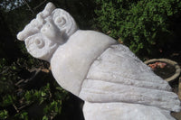 Hand Made White Marble Owl Carving x 1 From Zimbabwe - Toprock Gemstones and Minerals 