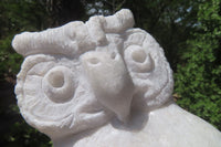 Hand Made White Marble Owl Carving x 1 From Zimbabwe - Toprock Gemstones and Minerals 