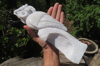 Hand Made White Marble Owl Carving x 1 From Zimbabwe - Toprock Gemstones and Minerals 