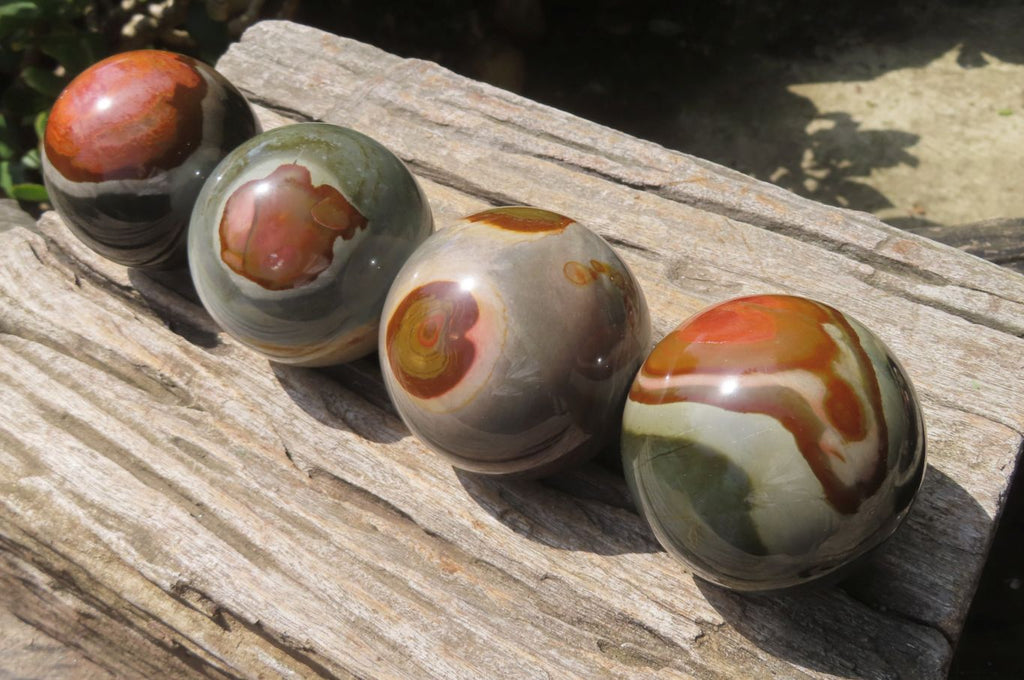 Polished Polychrome Jasper Spheres x 4 From Madagascar - Toprock Gemstones and Minerals 