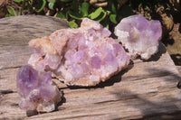 Natural Jacaranda Amethyst Quartz Clusters x 3 from Mumbwa, Zambia