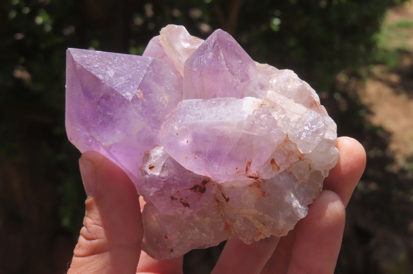 Natural Jacaranda Amethyst Quartz Clusters x 3 from Mumbwa, Zambia - Toprock Gemstones and Minerals 