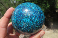 Polished Chrysocolla Conglomerate Sphere x 1 From Congo - Toprock Gemstones and Minerals 
