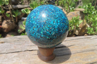 Polished Chrysocolla Conglomerate Sphere x 1 From Congo - Toprock Gemstones and Minerals 