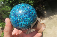 Polished Chrysocolla Conglomerate Sphere x 1 From Congo - Toprock Gemstones and Minerals 