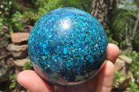 Polished Chrysocolla Conglomerate Sphere x 1 From Congo - Toprock Gemstones and Minerals 