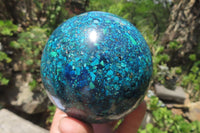 Polished Chrysocolla Conglomerate Sphere x 1 From Congo - Toprock Gemstones and Minerals 