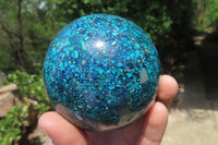Polished Chrysocolla Conglomerate Sphere x 1 From Congo - Toprock Gemstones and Minerals 