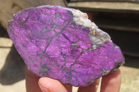 Polished On One Side Metallic Purpurite Specimens x 6 From Namibia - Toprock Gemstones and Minerals 