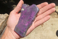 Polished On One Side Metallic Purpurite Specimens x 6 From Namibia - Toprock Gemstones and Minerals 