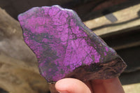 Polished On One Side Metallic Purpurite Specimens x 6 From Namibia - Toprock Gemstones and Minerals 