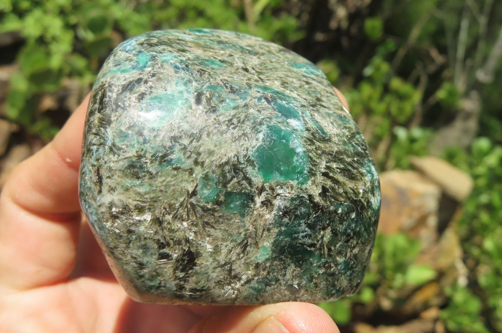 Polished Rare Emerald Mica In Matrix Standing Free Forms x 6 From Mutoko, Zimbabwe - Toprock Gemstones and Minerals 