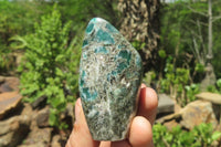 Polished Rare Emerald Mica In Matrix Standing Free Forms x 6 From Mutoko, Zimbabwe - Toprock Gemstones and Minerals 
