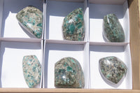 Polished Rare Emerald Mica In Matrix Standing Free Forms x 6 From Mutoko, Zimbabwe - Toprock Gemstones and Minerals 