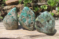 Polished Rare Emerald Mica In Matrix Standing Free Forms x 6 From Mutoko, Zimbabwe - Toprock Gemstones and Minerals 