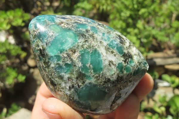 Polished Rare Emerald Mica In Matrix Standing Free Forms x 6 From Mutoko, Zimbabwe - Toprock Gemstones and Minerals 