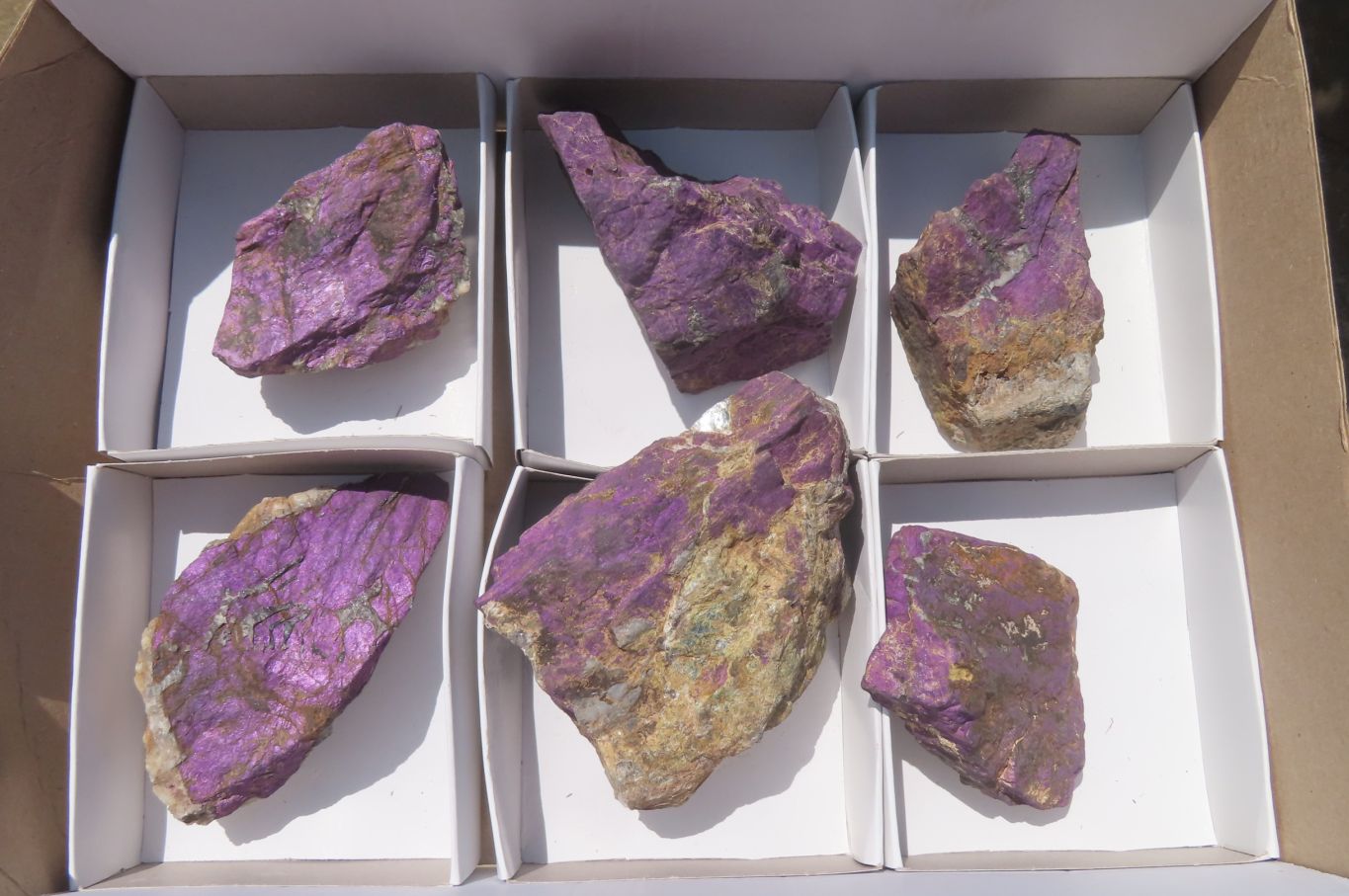 Natural Metallic Purpurite Cobbed Specimens x 6 From Erongo, Namibia - Toprock Gemstones and Minerals 