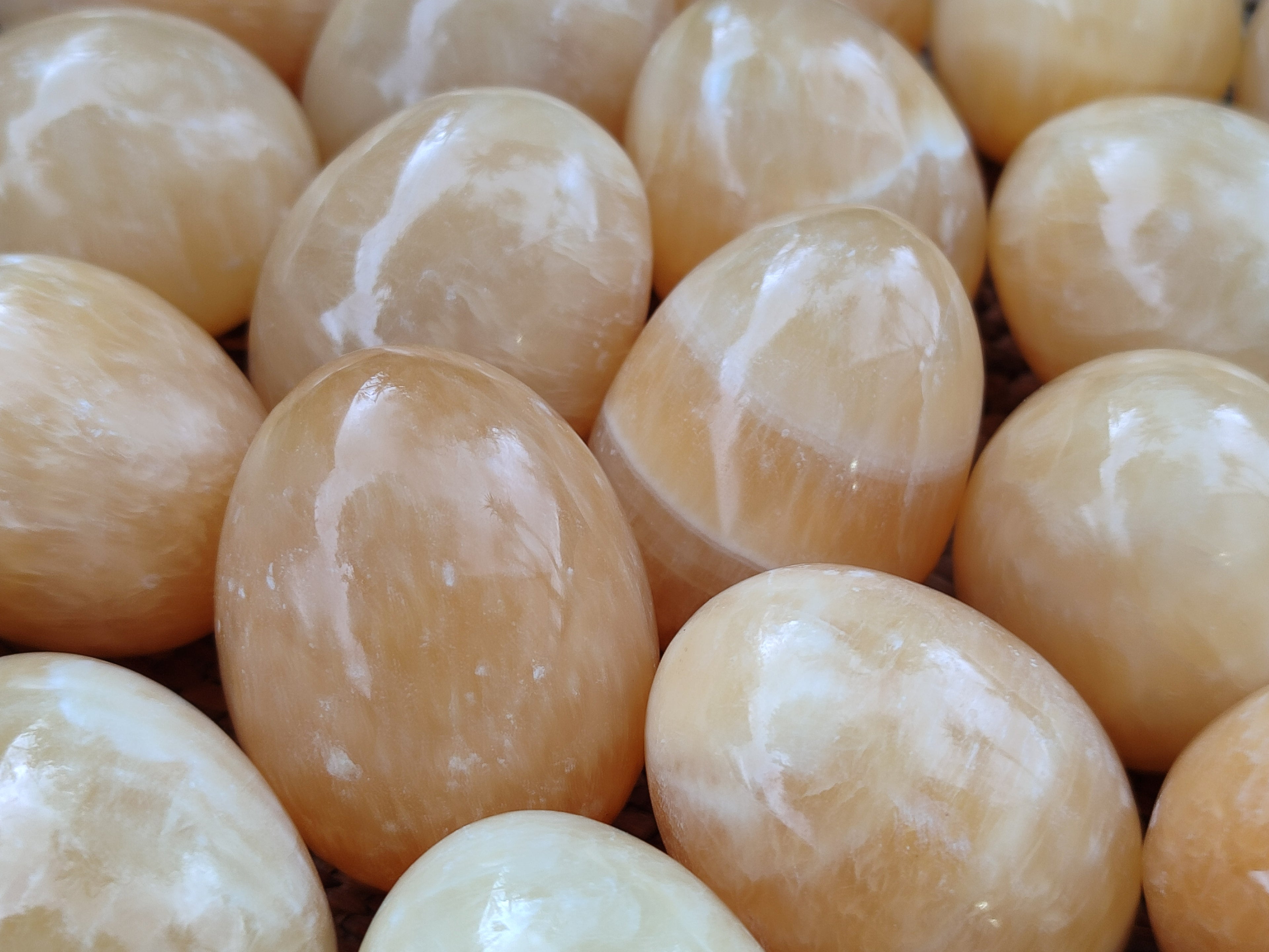 Polished Honey Aragonite Gemstone Eggs - Sold Per Item - From Namibia - Toprock Gemstones and Minerals 
