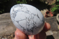 Polished Howlite Gemstone Eggs x 7 From Zimbabwe - Toprock Gemstones and Minerals 