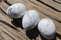 Polished Howlite Gemstone Eggs x 7 From Zimbabwe - Toprock Gemstones and Minerals 