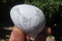 Polished Howlite Gemstone Eggs x 7 From Zimbabwe - Toprock Gemstones and Minerals 