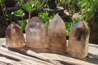 Polished Smokey Quartz Crystals x 4 From Madagascar - Toprock Gemstones and Minerals 