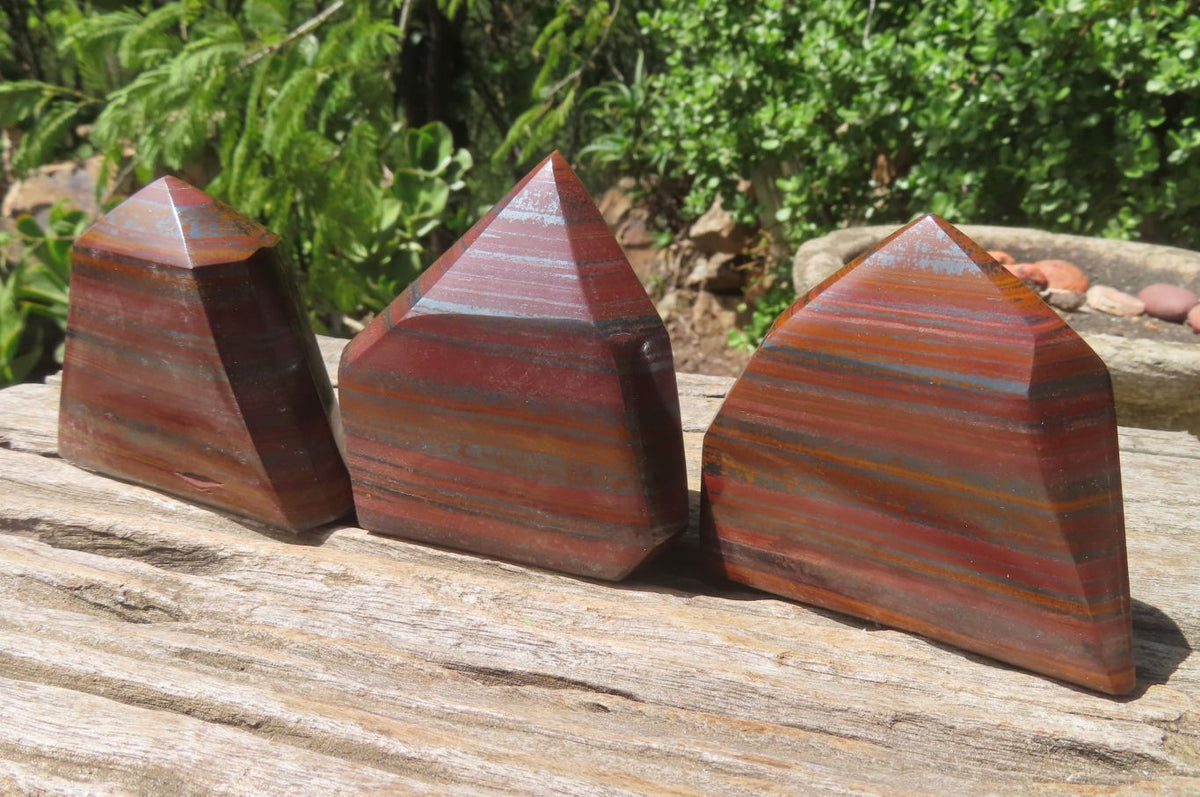 Polished Tiger Iron Jasper Points x 6 From South Africa - Toprock Gemstones and Minerals 