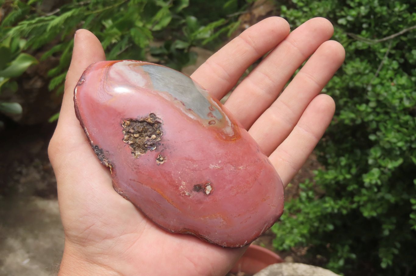 Polished On One Side Polychrome Jasper Nodules x 6 From Mahajanga, Madagascar - Toprock Gemstones and Minerals 