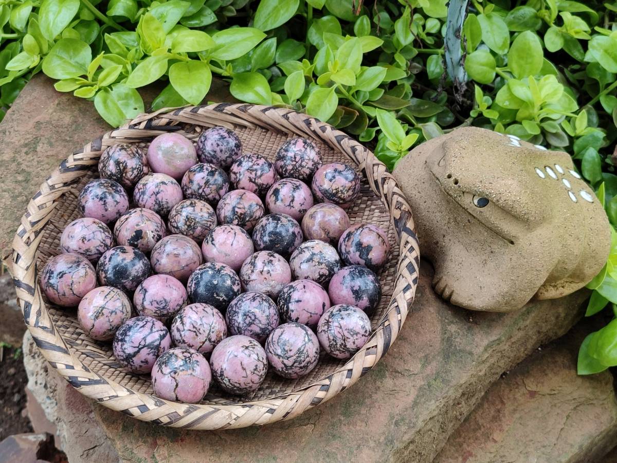 Polished Rhodonite Sphere-Balls - Sold Per Item - From Madagascar - Toprock Gemstones and Minerals 