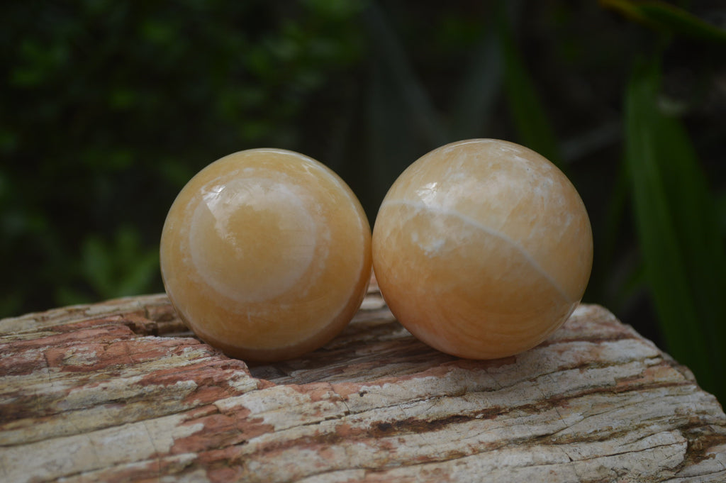 Polished Honey Aragonite Gemstone Sphere-Balls - Sold Per Item - From Ais-Ais Namibia - Toprock Gemstones and Minerals 