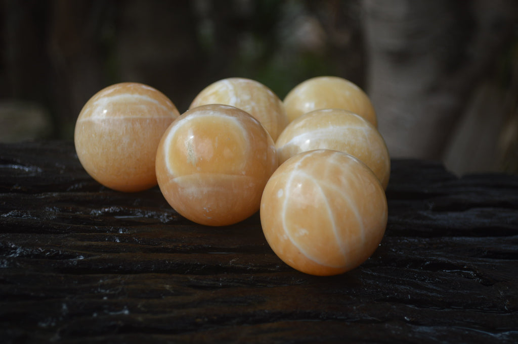 Polished Honey Aragonite Gemstone Sphere-Balls - Sold Per Item - From Ais-Ais Namibia - Toprock Gemstones and Minerals 