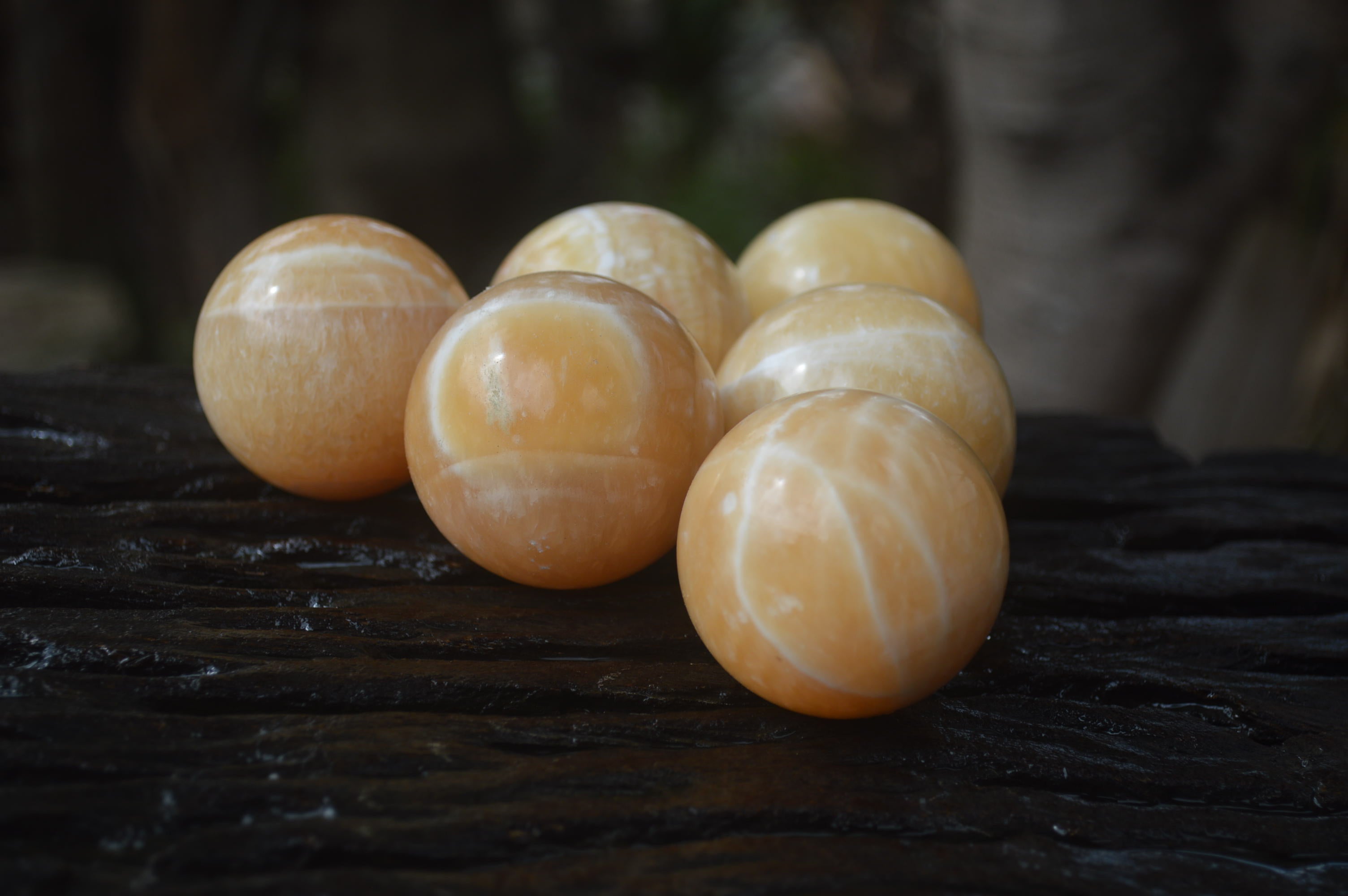 Polished Honey Aragonite Gemstone Sphere-Balls - Sold Per Item - From Ais-Ais Namibia - Toprock Gemstones and Minerals 