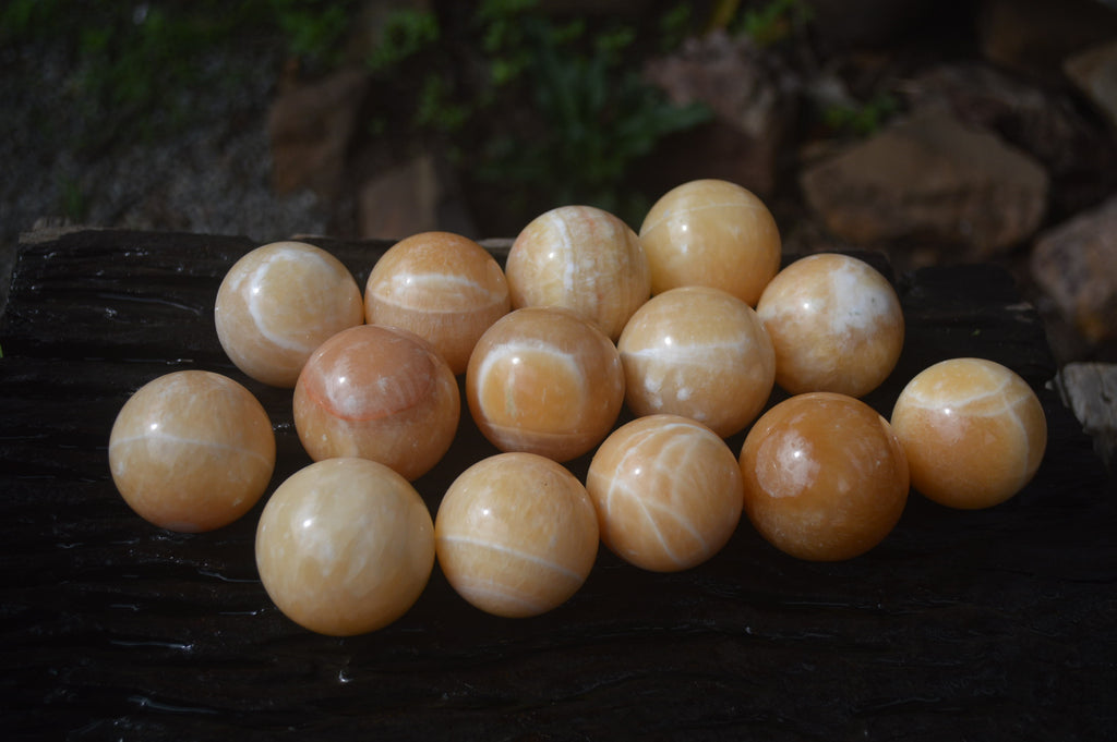 Polished Honey Aragonite Gemstone Sphere-Balls - Sold Per Item - From Ais-Ais Namibia - Toprock Gemstones and Minerals 
